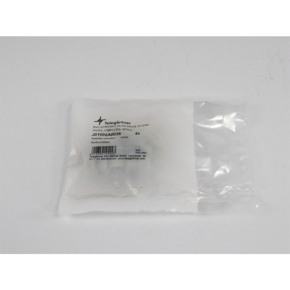 Telegartner: BNC Conector macho recto de crimpar Telegartner: BNC Conector macho recto de crimpar