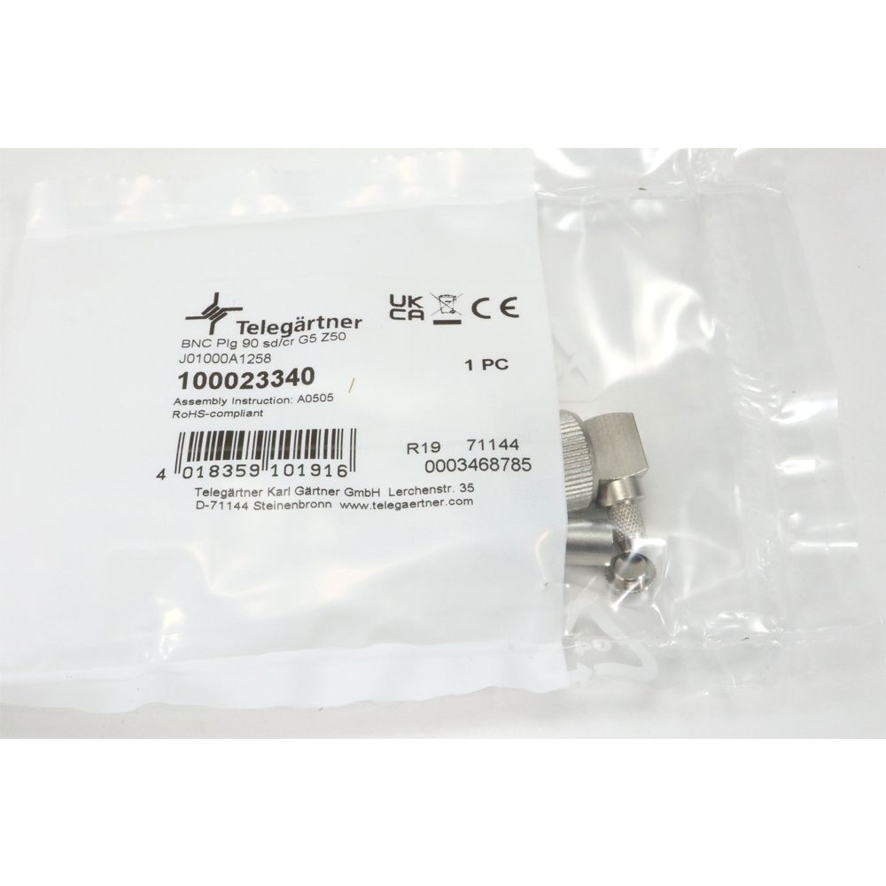 Telegartner: BNC Angle Plug Crimp G05