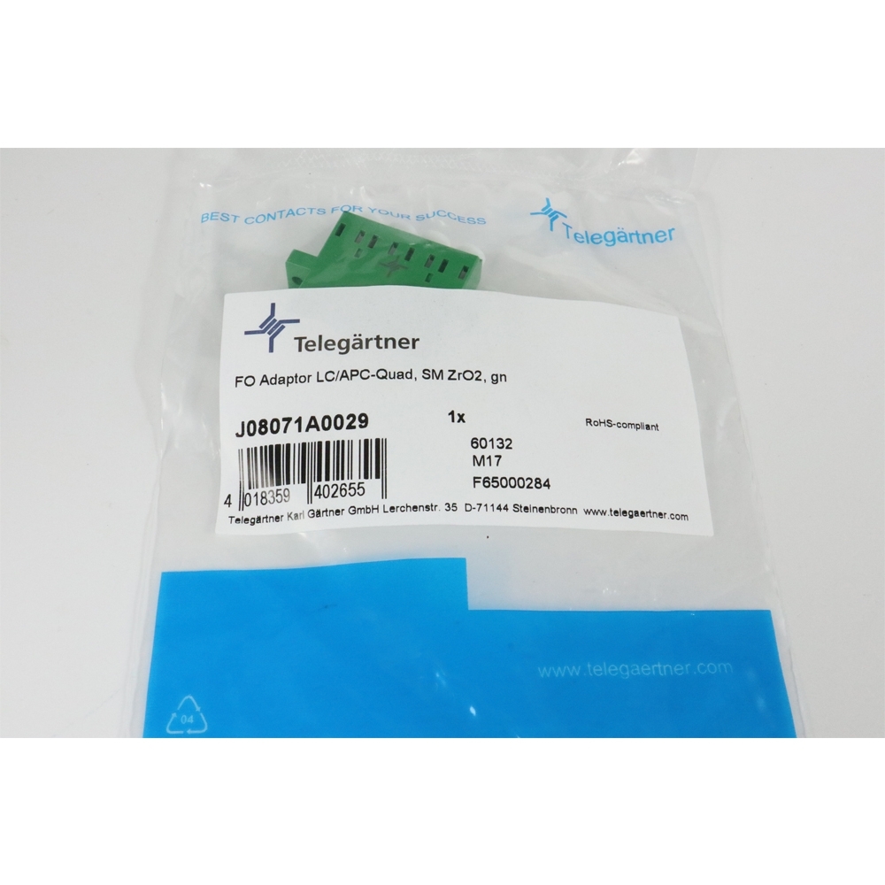 Telegärtner: LC/APC Quad Kupplung- grün