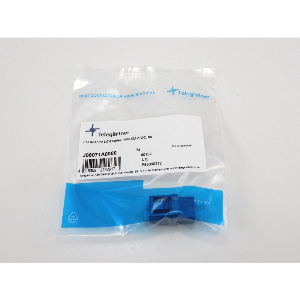 Telegärtner: LC-Duplex Kupplung - blau