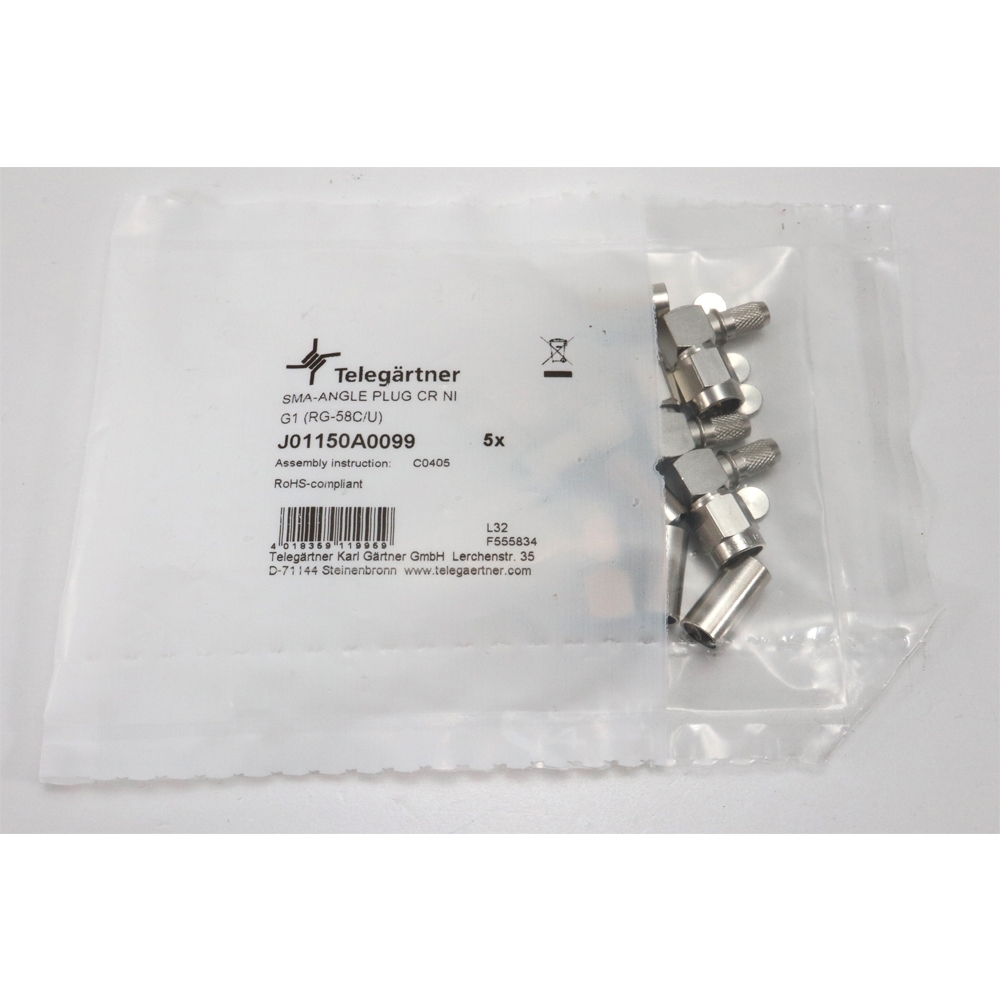 Telegärtner: SMA-Kabelwinkelstecker Crimp G01