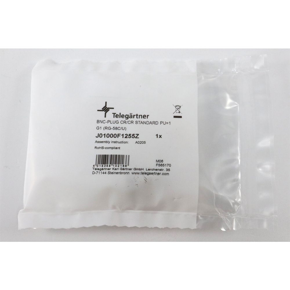 Telegartner clavija de cable BNC Crimp G01