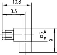 Telegartner: MCX-Connecteur mâle coudé G10