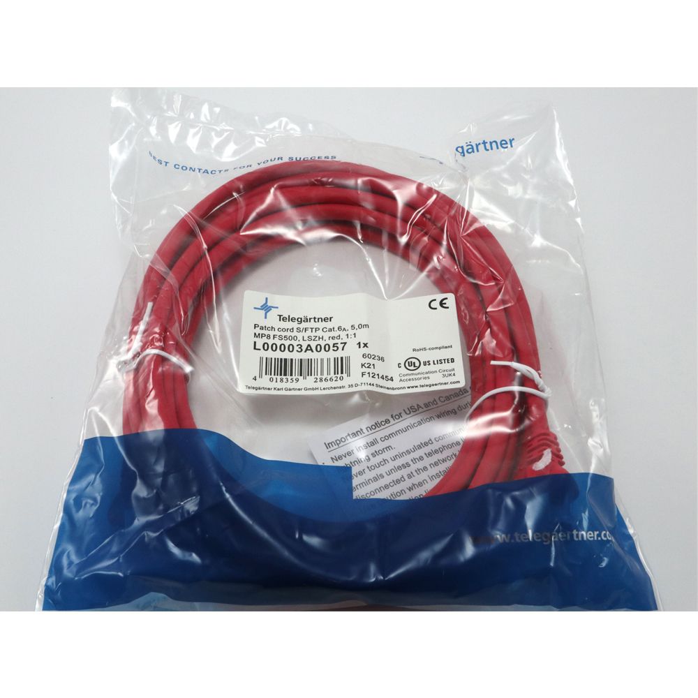 Telegärtner: MP8 FS 500 LSZH-5.0m, rot