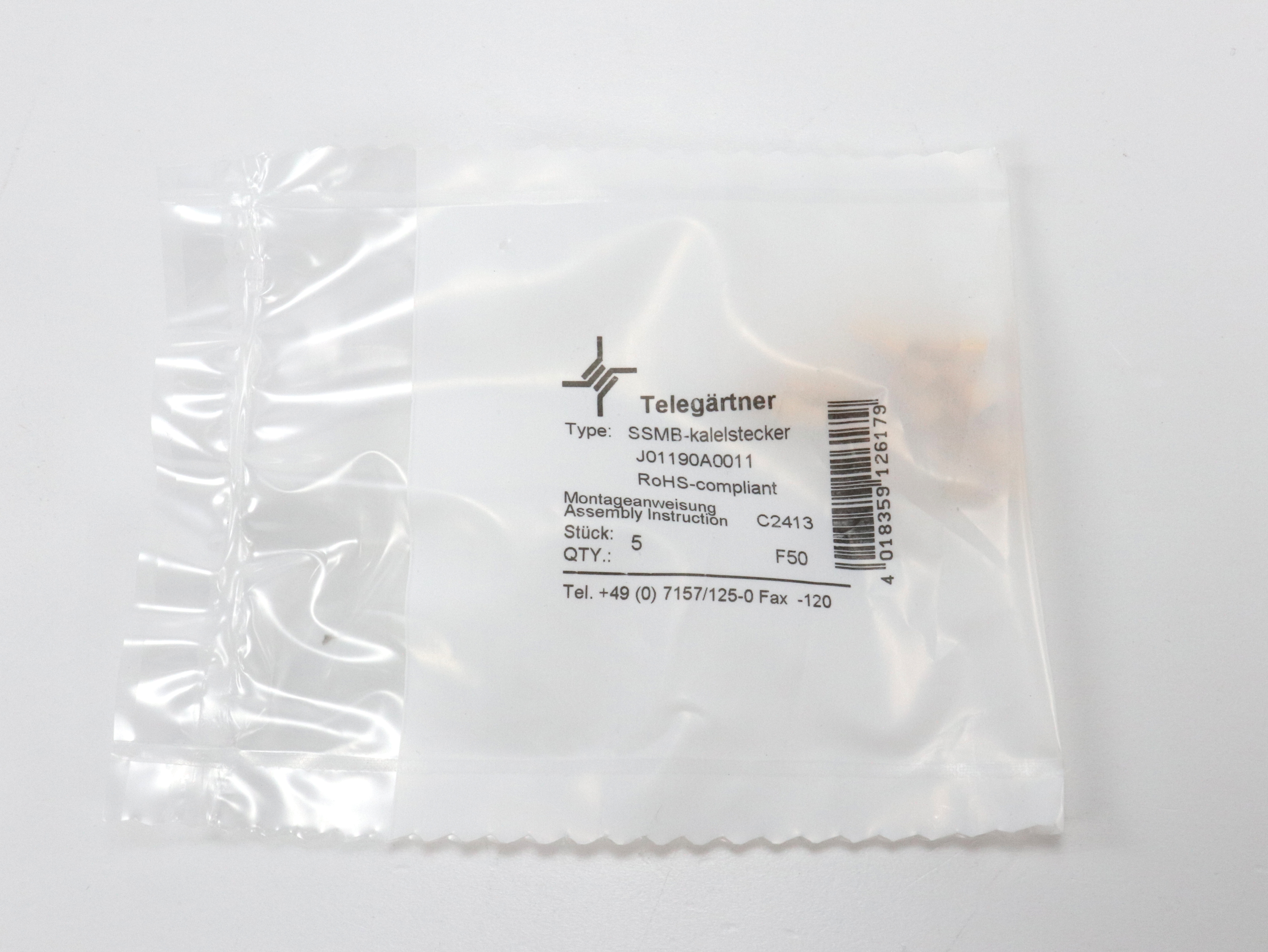 Telegartner: SSMB-Straight Plug Crimp G03