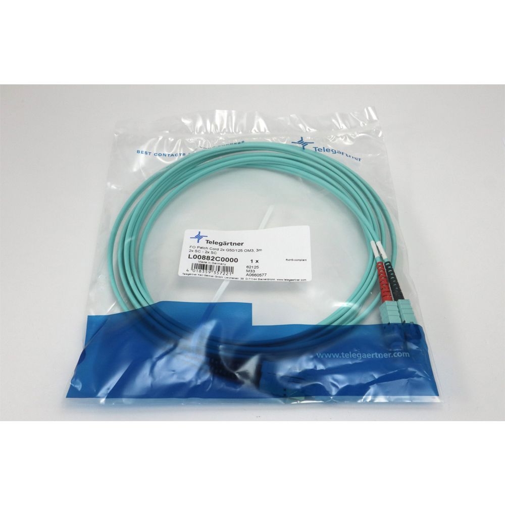 Telegärtner: LWL-Duplex-Rangierkabel