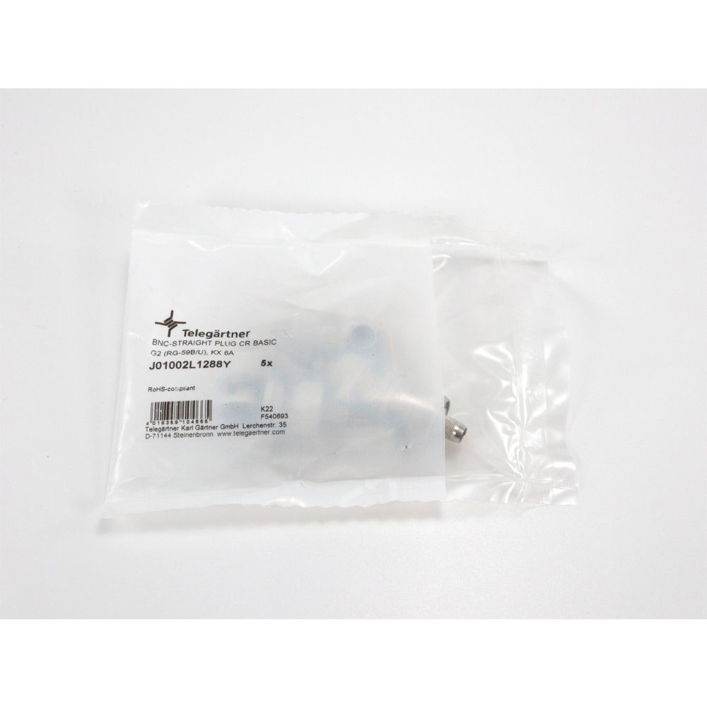 Telegartner: BNC Conector macho recto de crimpar