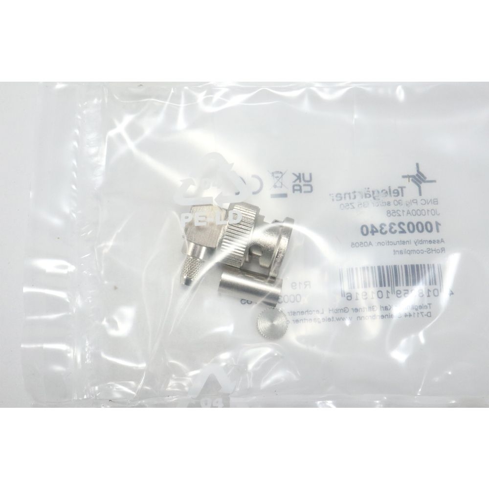 Telegartner: BNC Conector Macho Angulo crimp G05