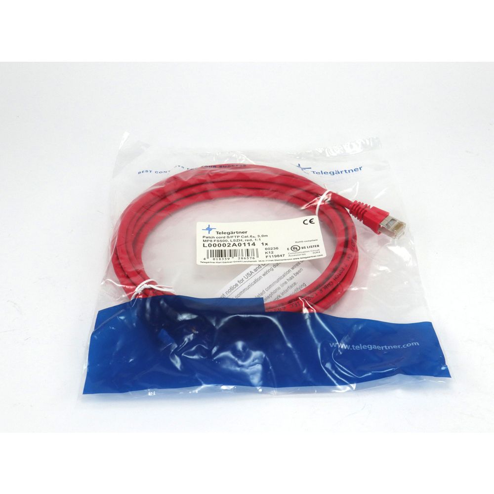 Telegärtner: MP8 FS 500 LSZH-3.0m, rot