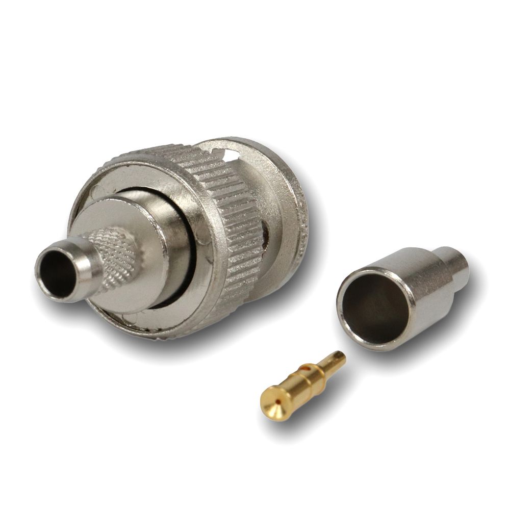 Telegartner: BNC Conector macho recto de crimpar Telegartner: BNC Conector macho recto de crimpar