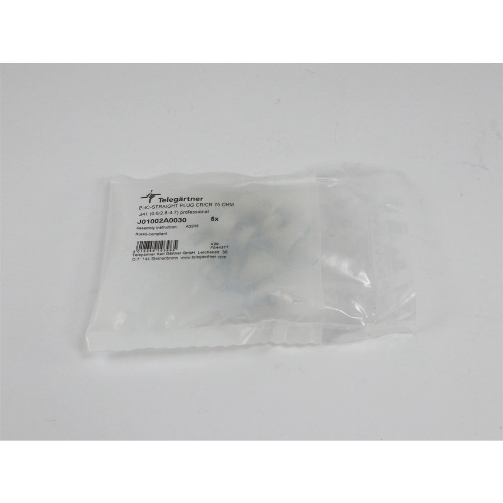 Telegartner: BNC Conector macho recto de crimpar