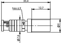 Telegartner: Mini HD-BNC Conector macho recto G27