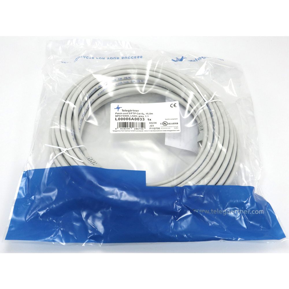 Telegartner: MP8 FS 500 LSZH-15.0m, grau
