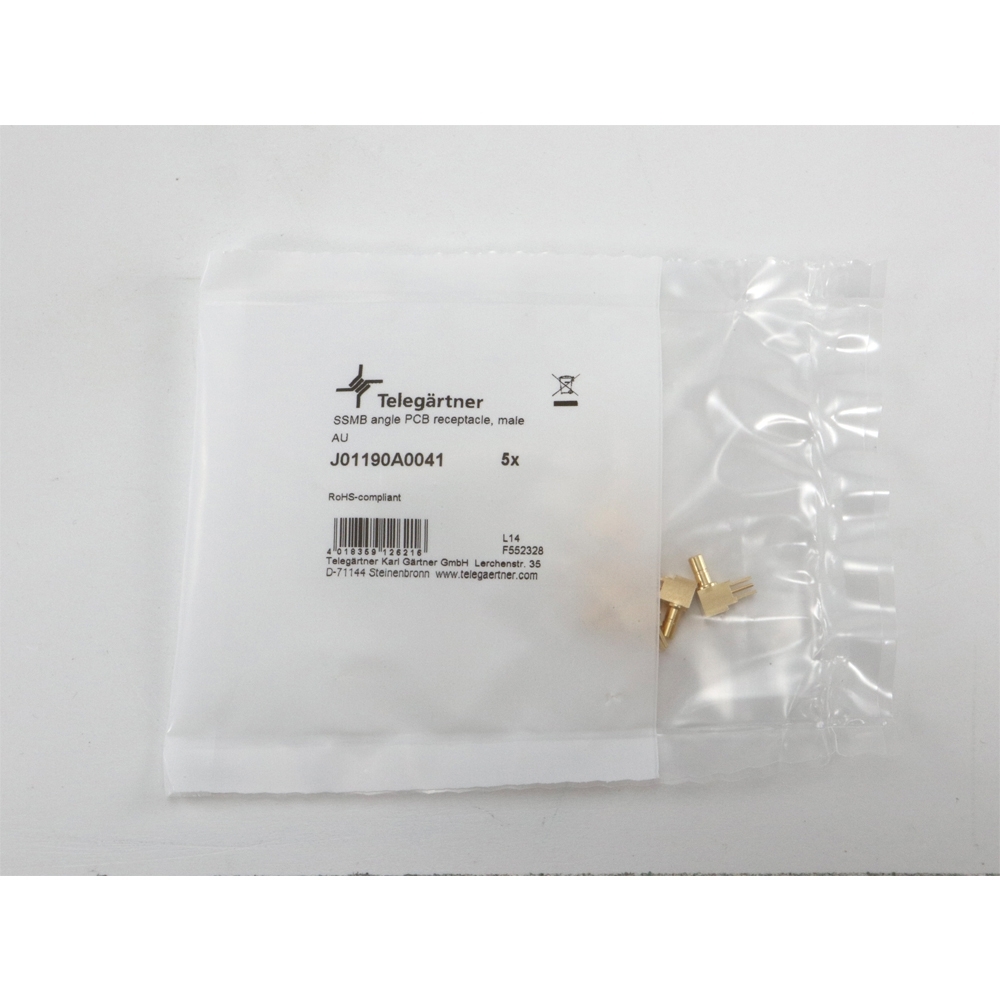 Telegartner: SSMB-Angle PCB Receptacle, male